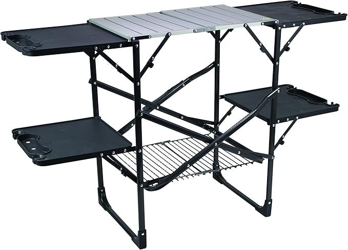 Portable Folding Cook Station with Heat-Resistant Top & Storage – Perfect for Camping