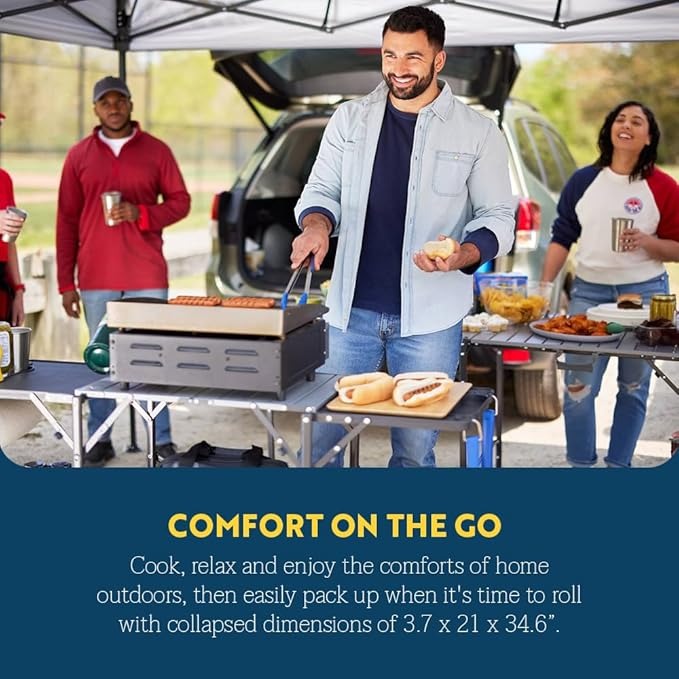 Portable Folding Cook Station with Heat-Resistant Top & Storage – Perfect for Camping