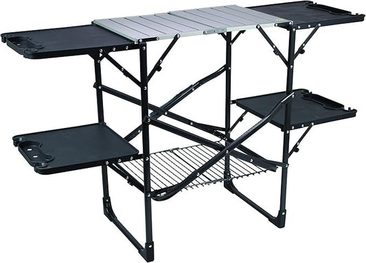 Portable Folding Cook Station with Heat-Resistant Top & Storage – Perfect for Camping